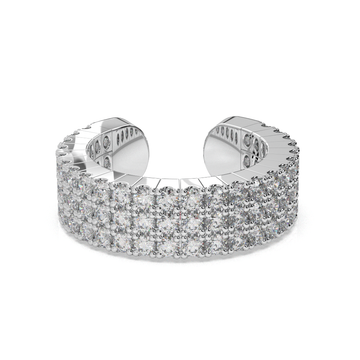 925 Sterling Silver, White Diamonds, High Polish Finish, Rhodium Plated Silver, Luxury Setting