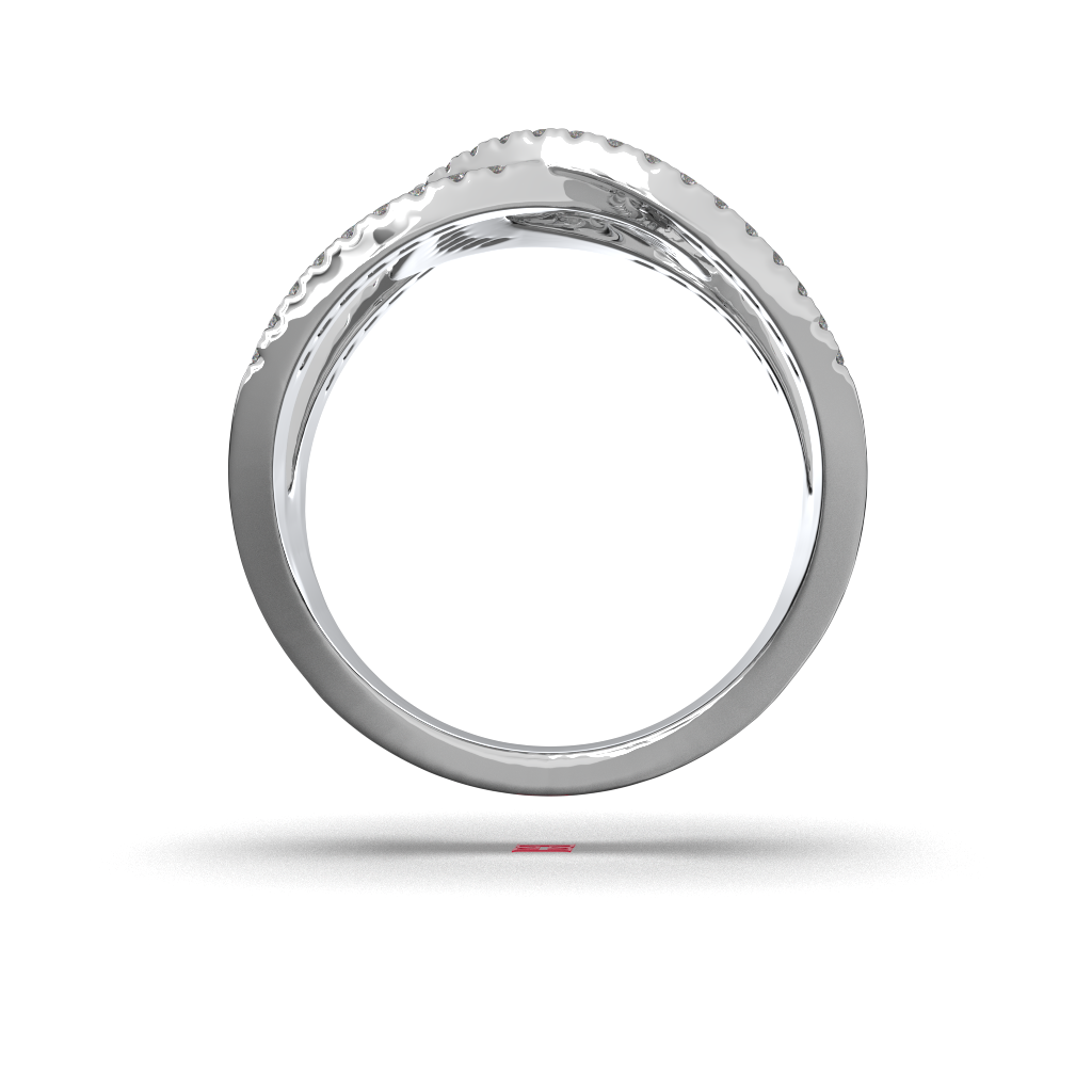925 Sterling Silver Diamond Infinity Ring, Wide Band Statement Ring