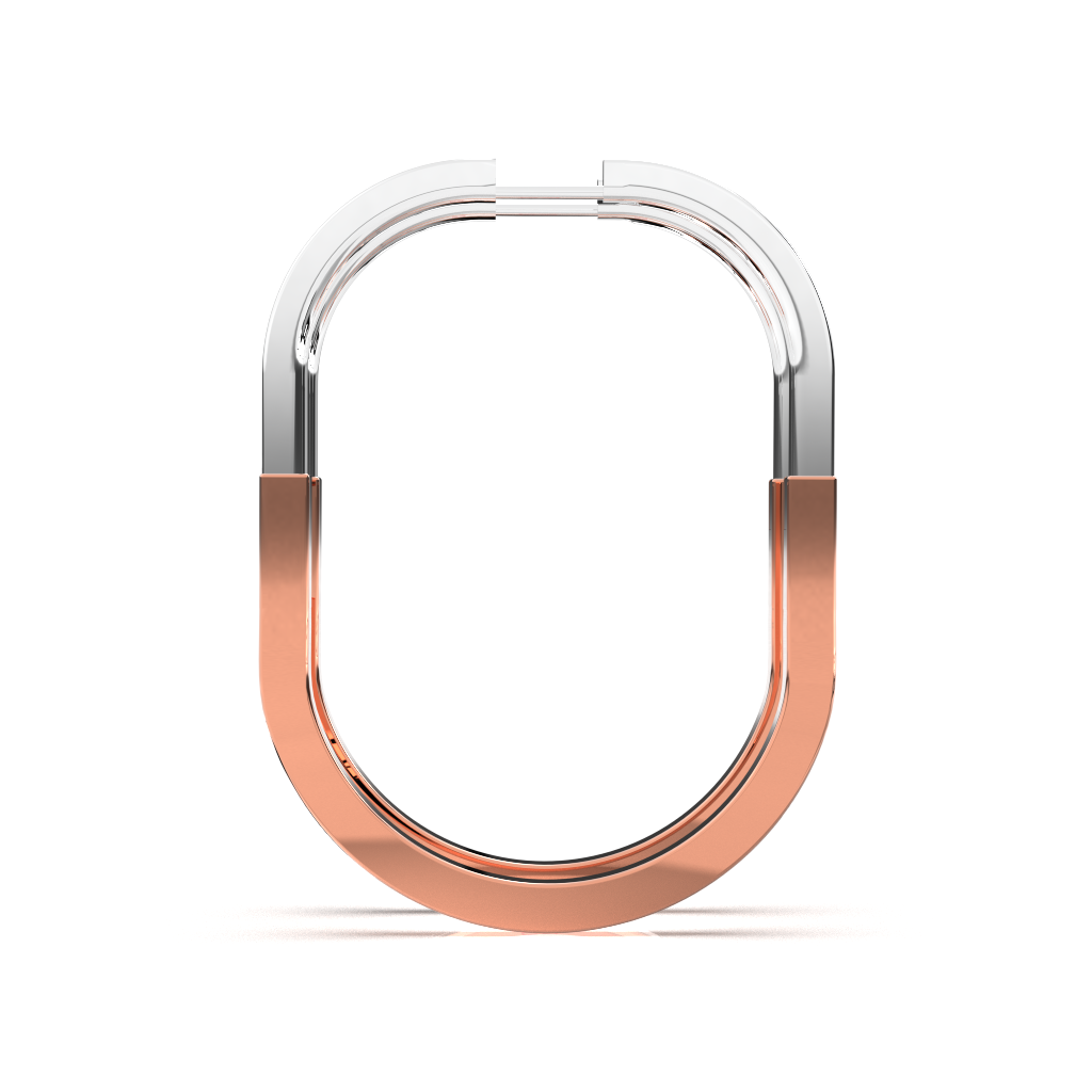 Two-Tone Sterling Silver Hoop Earrings: Rose Gold & Diamond Simulant
