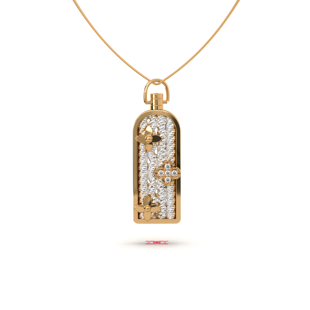 925 Sterling Silver Pendant: Modern Floral Design, High Polish