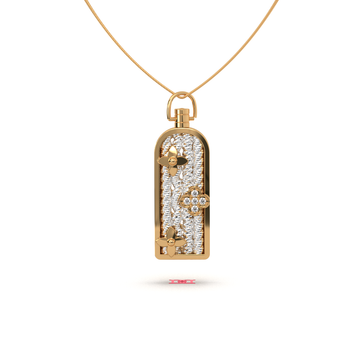 925 Sterling Silver Pendant: Modern Floral Design, High Polish