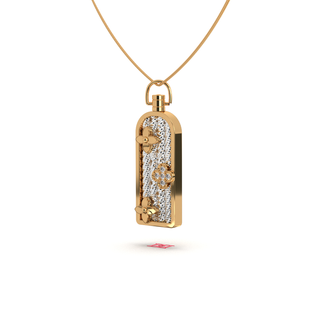 925 Sterling Silver Pendant: Modern Floral Design, High Polish