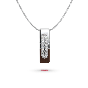 925 Silver Wooden Pendant, Modern Luxury Statement Jewelry