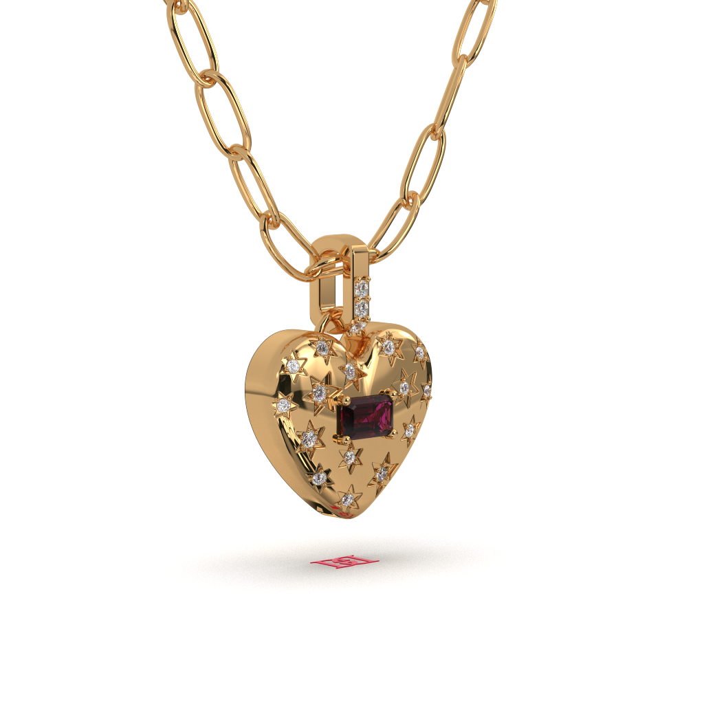 Handmade Sterling Silver Heart Pendant, Gold Tone Finish