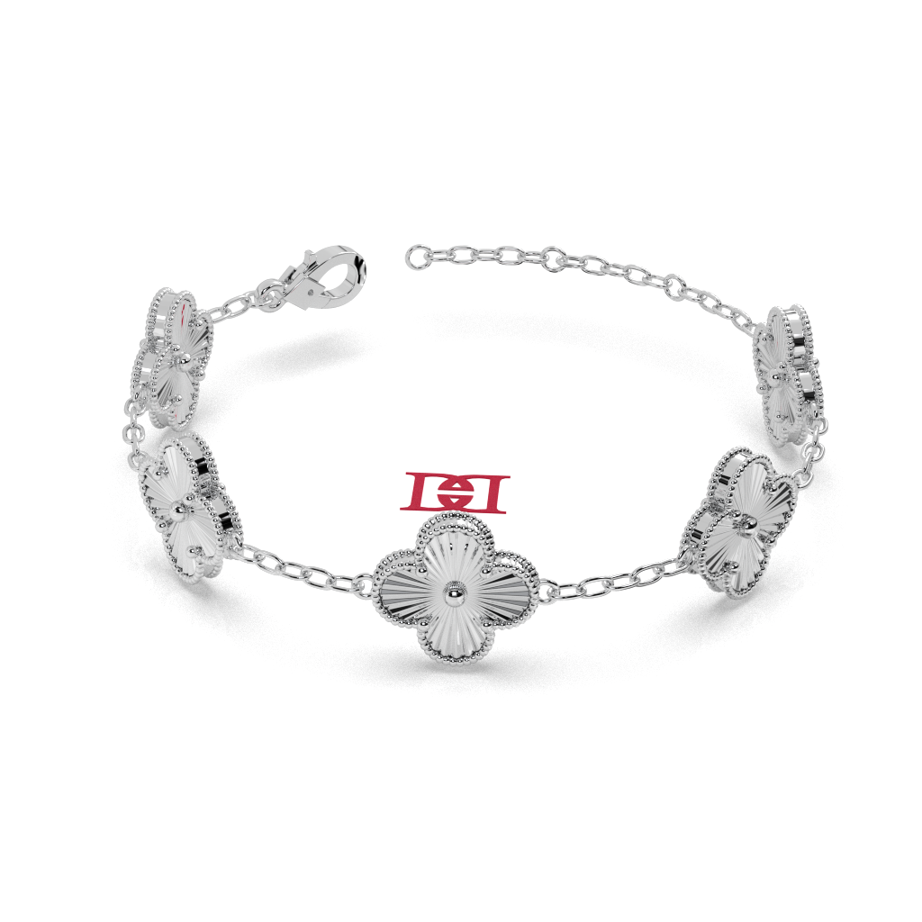 Sterling Silver Clover Bracelet - Minimalist Luxury Jewelry