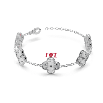 Sterling Silver Clover Bracelet - Minimalist Luxury Jewelry