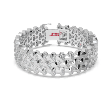 925 Sterling Silver Geometric Link Bracelet Luxury Statement Designer Piece