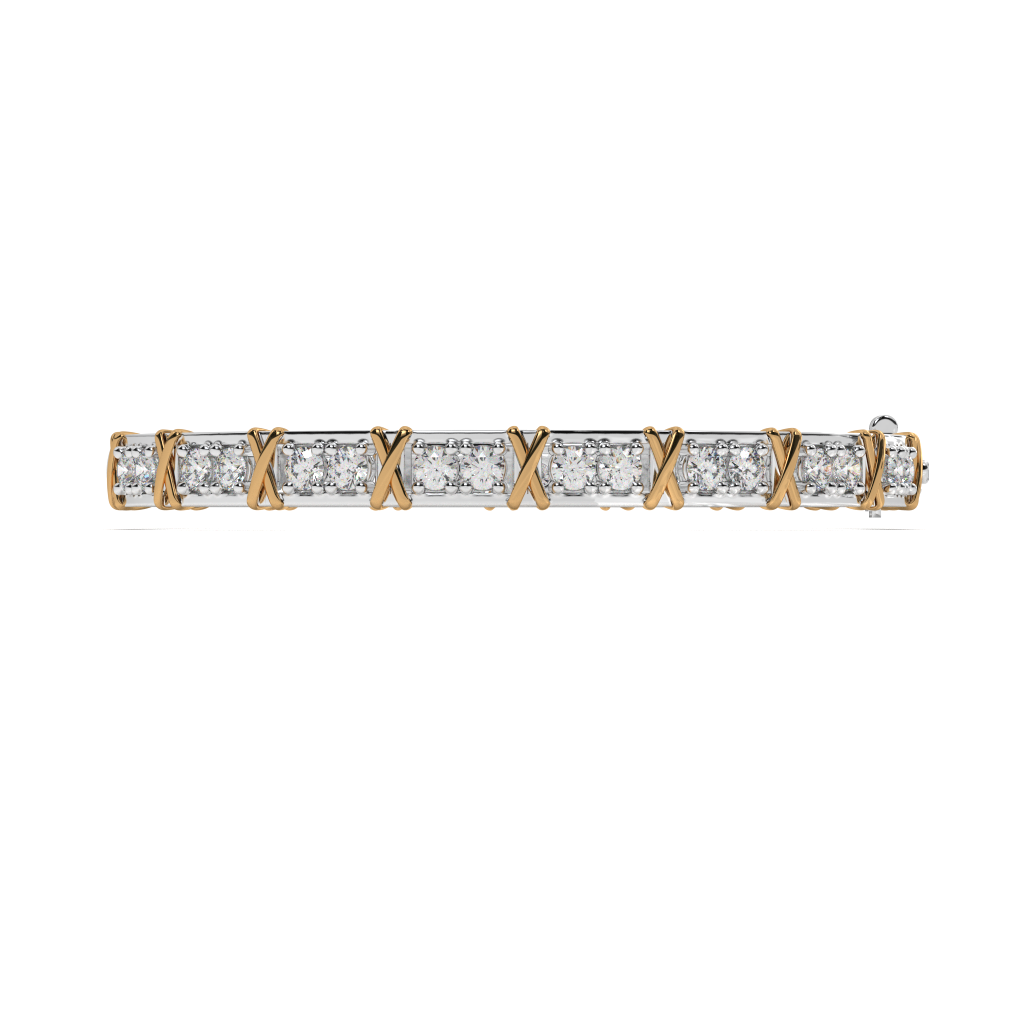 925 Sterling Silver Diamond Bangle Bracelet, Elegant Statement Jewelry