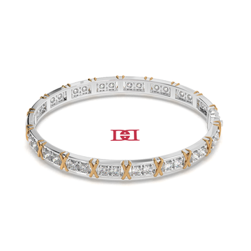 925 Sterling Silver Diamond Bangle Bracelet, Elegant Statement Jewelry
