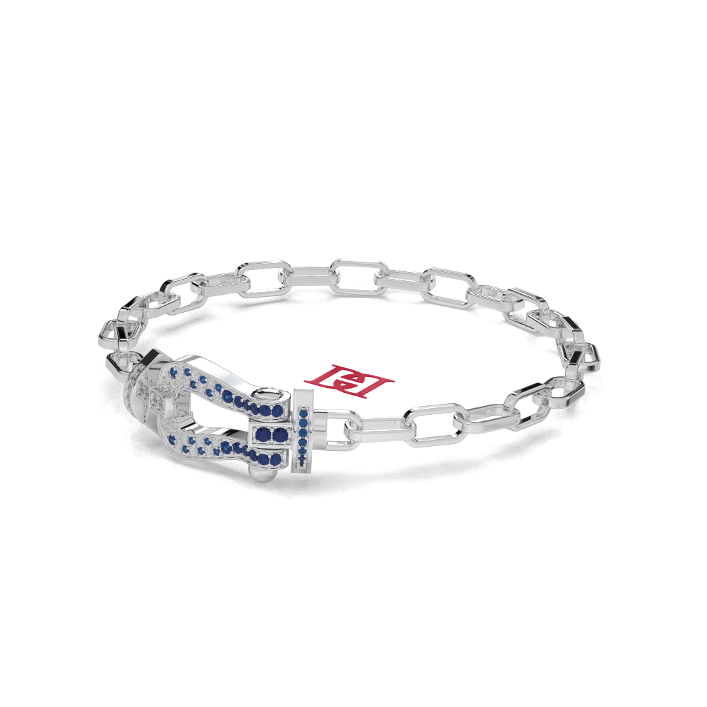 Sterling Silver Chain Bracelet: White Diamond Look Stones, Modern Luxury