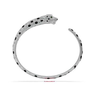 925 Sterling Silver Leopard Cuff Bracelet Luxury Panther Open Bangle Statement Designer Jewelry
