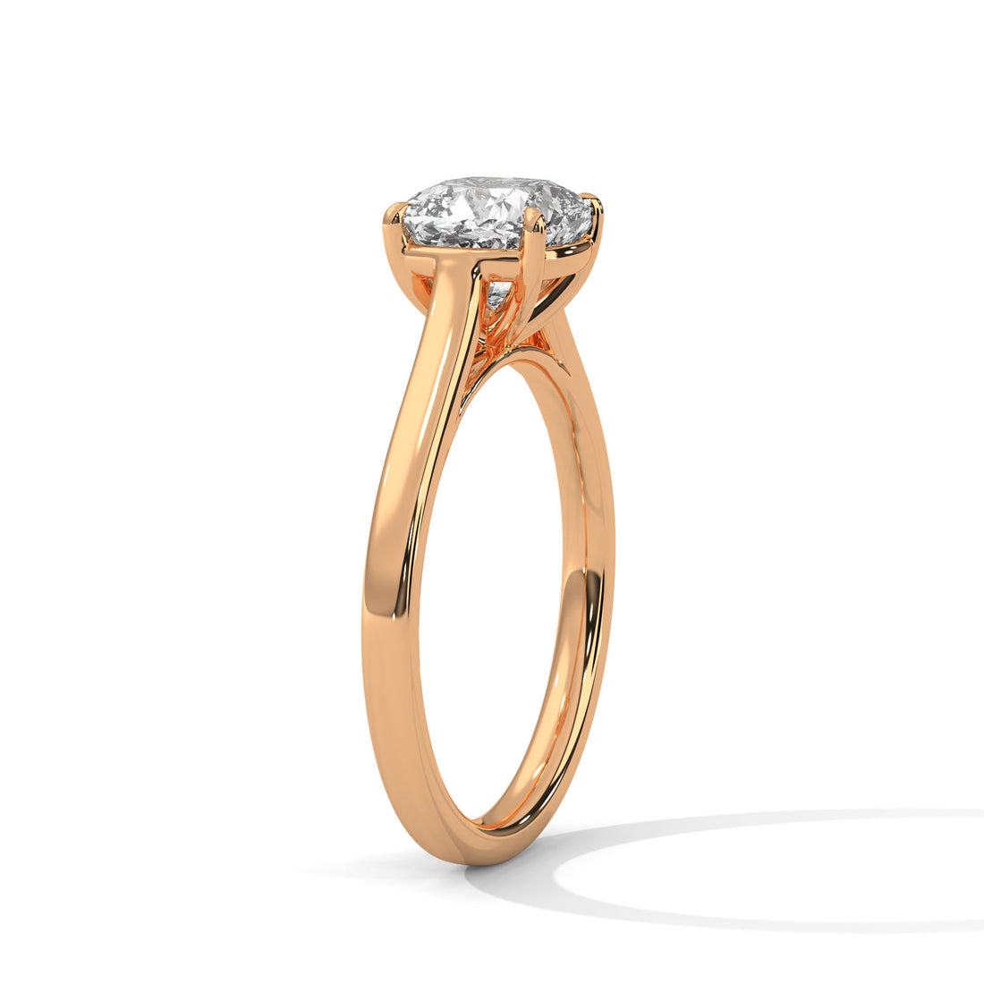 Cushion Cut Diamond Solitaire Engagement Ring in Rose Gold – Classic 4 Prong Cushion Diamond Ring – Minimalist Cushion Cut Proposal Ring – Elegant Solitaire Ring