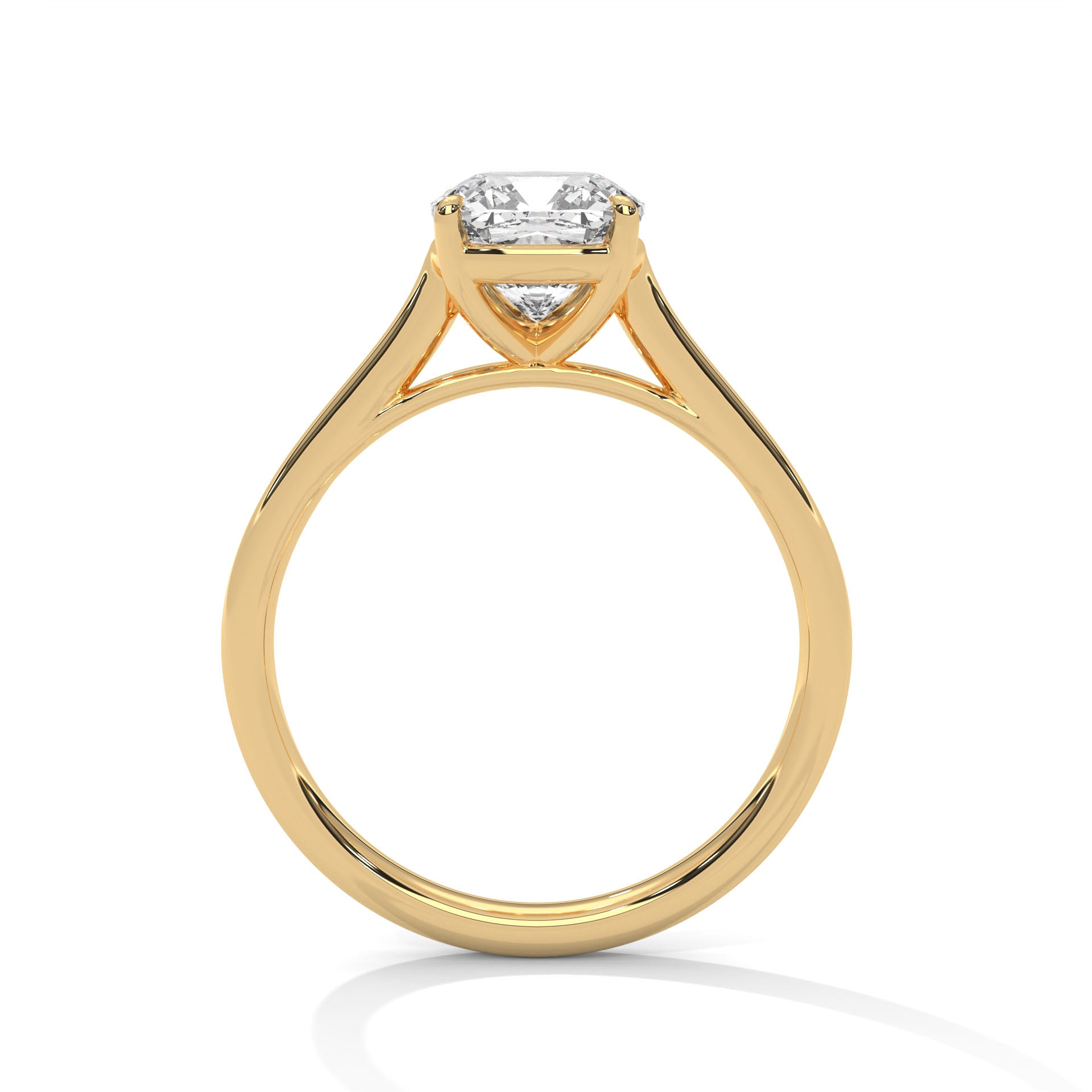 Cushion Cut Diamond Solitaire Engagement Ring in Gold – Classic 4 Prong Cushion Diamond Ring – Minimalist Cushion Cut Proposal Ring – Elegant Solitaire Ring