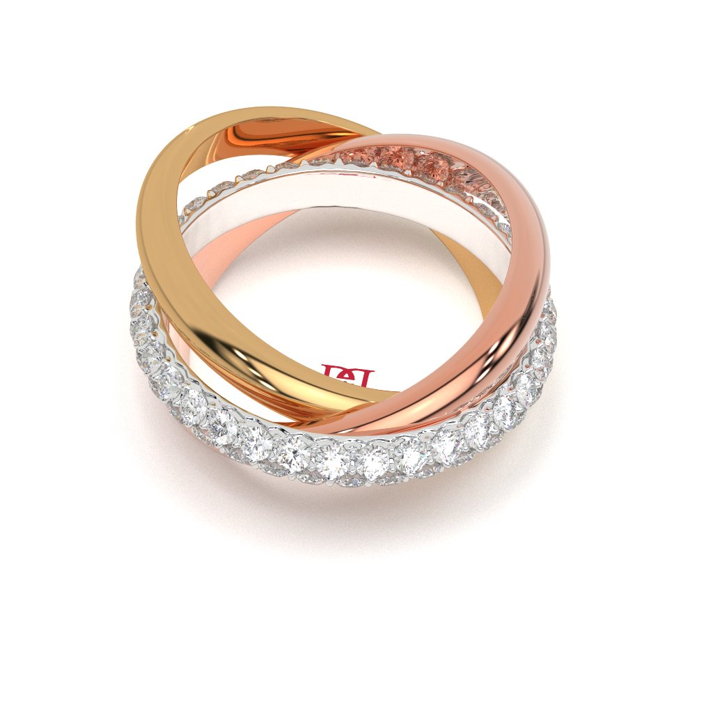 925 Sterling Silver Crossover Ring Elegant Interlocking Pave Band Modern Wedding Anniversary Statement Ring