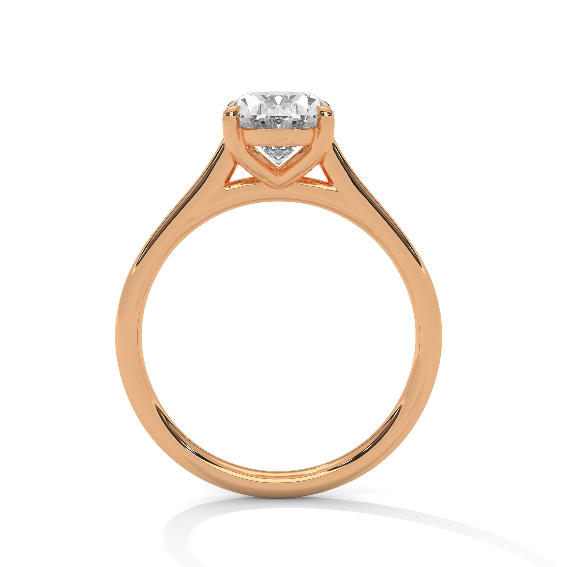 Oval Diamond Solitaire Engagement Ring in Rose Gold – Classic Oval Cut Diamond Ring – Minimalist Proposal Ring – Elegant Bridal Ring