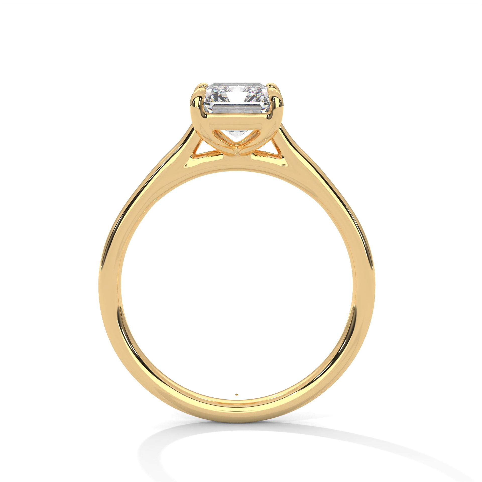 Emerald Cut Diamond Engagement Ring in Gold – Classic Emerald Cut Solitaire Diamond Ring