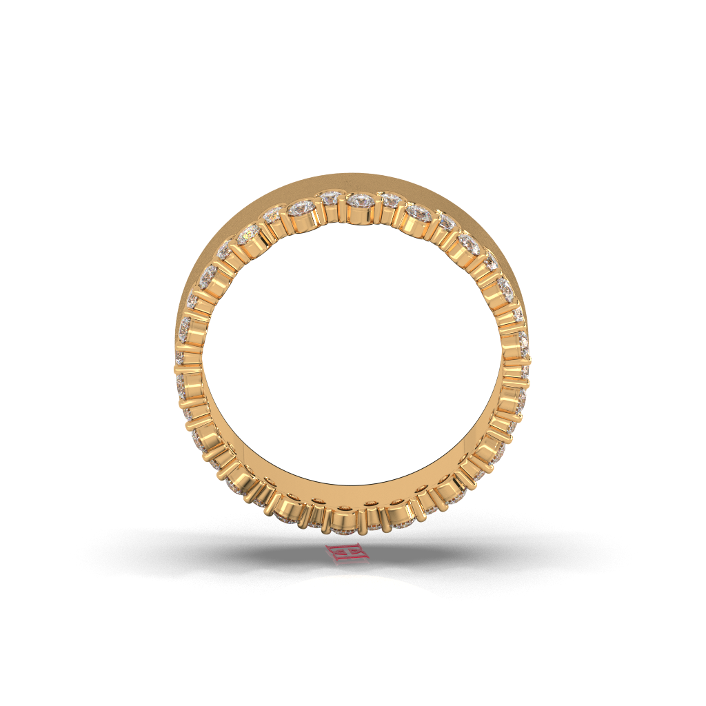 Gold Finish Diamond Sterling Silver Band Ring, Minimalist Wedding