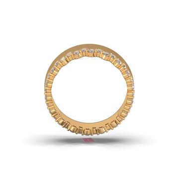 Gold Finish Diamond Sterling Silver Band Ring, Minimalist Wedding
