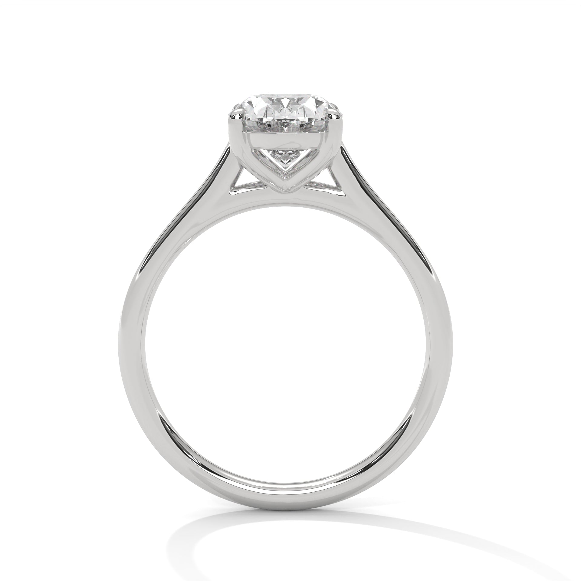 Oval Diamond Solitaire Engagement Ring in White Gold – Classic Oval Cut Diamond Ring – Minimalist Proposal Ring – Elegant Bridal Ring