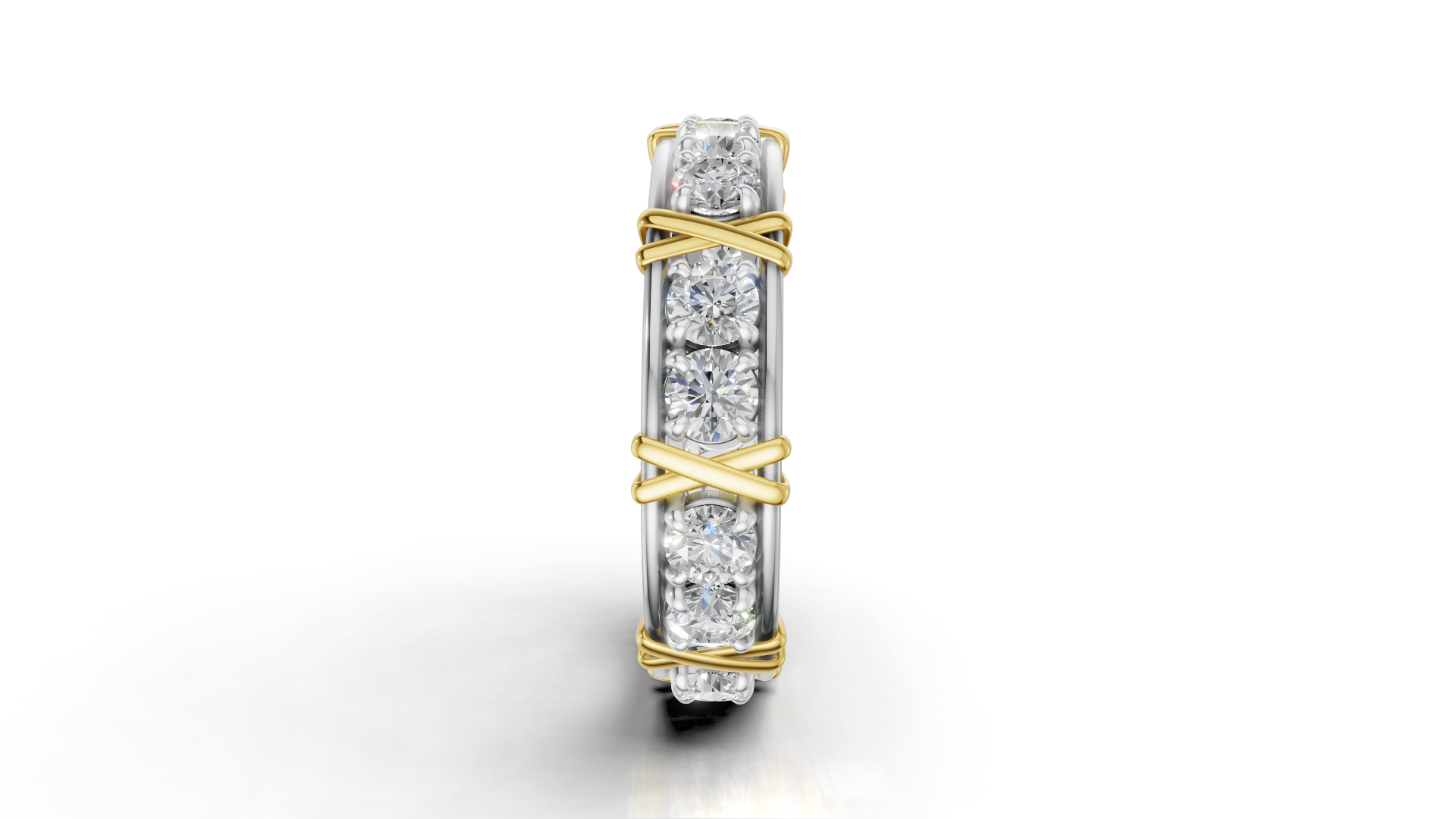 Vijay Deverakonda‘S Ring | 16 Stone X Crown Ring | Yellow + White | Diamond (Certified)