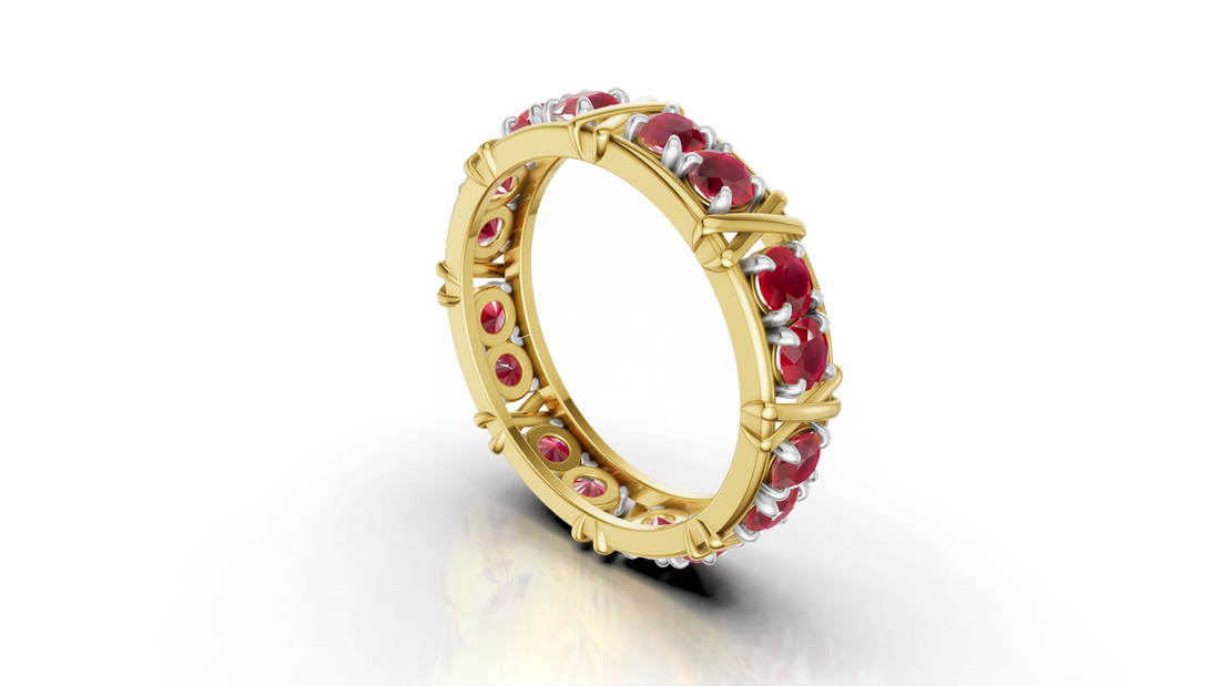 Vijay Deverakonda'S Ring | 16 Stone X Crown Ring | Gold | Ruby