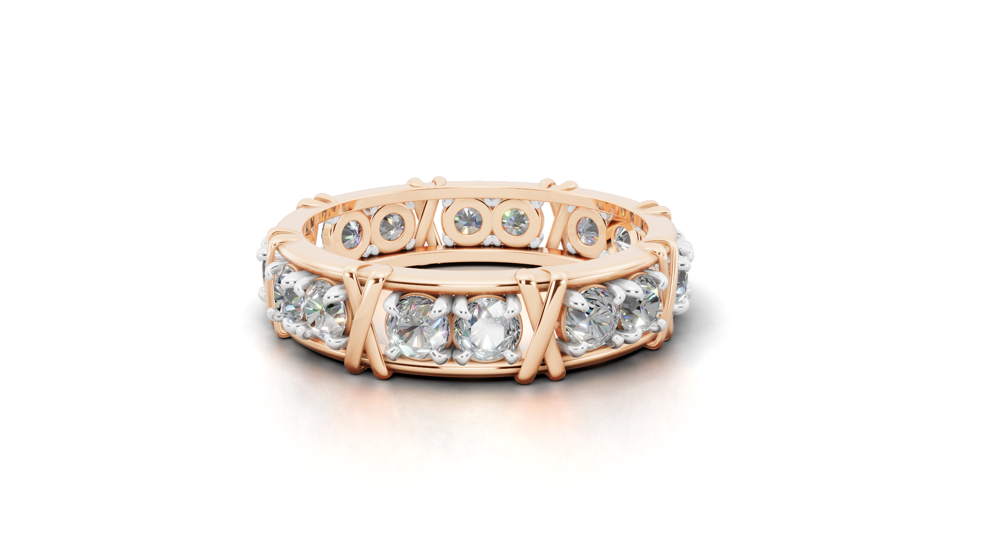 Vijay Deverakonda'S Ring | 16 Stone X Crown Ring | Rose Gold | Diamond (Certified)