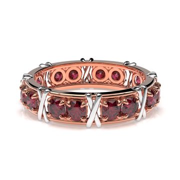 Vijay Deverakonda'S Ring | 16 Stone X Crown Ring | Rose Gold + White | Ruby
