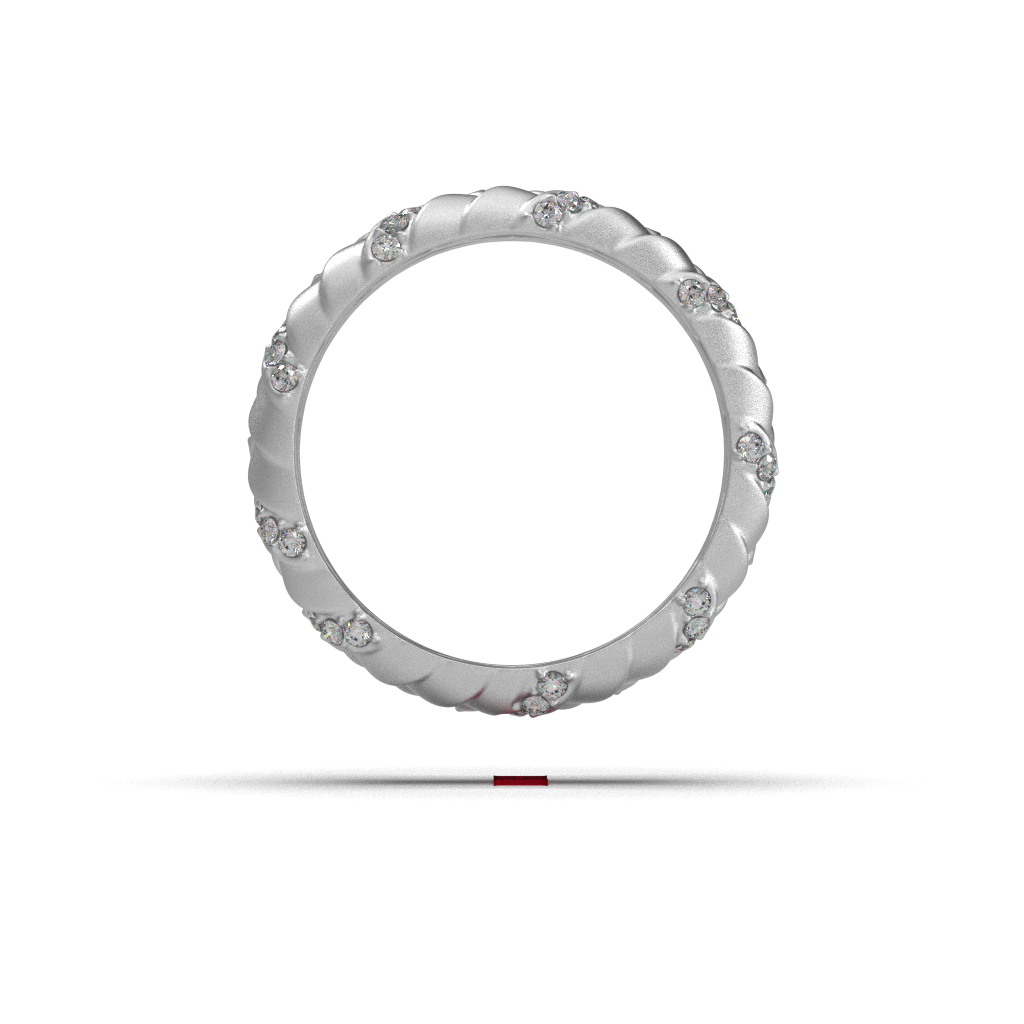 Luxury Silver Diamond Twisted Band Ring | White Diamond Eternity Ring | 925 Sterling Silver Designer Ring | Elegant Statement Jewelry