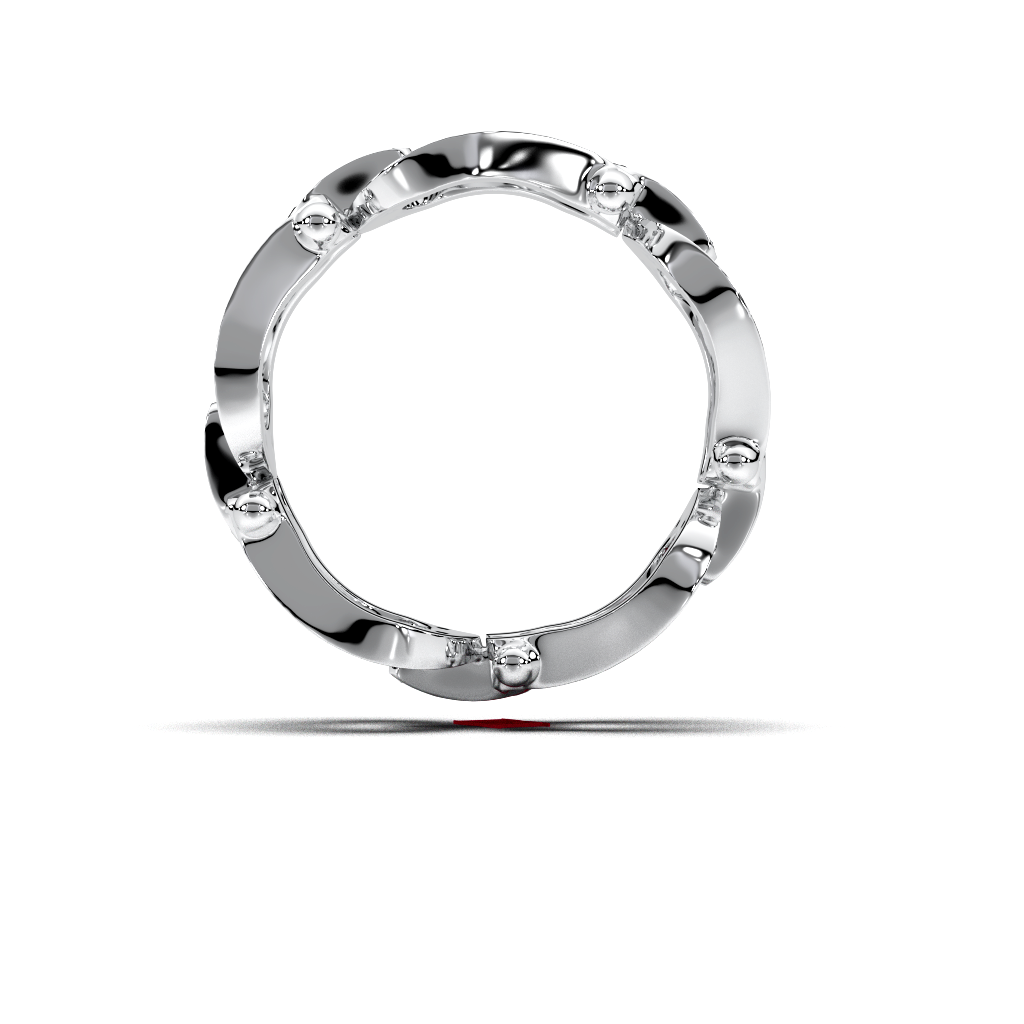 Luxury Diamond Link Ring in 925 Sterling Silver, Movable Chain Style Ring, Modern Statement Diamond Ring, High End Designer Jewelry