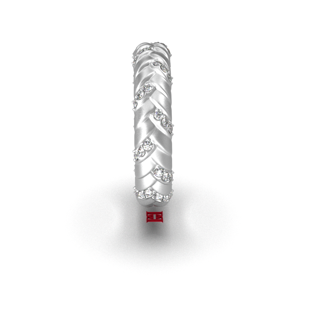 Luxury Silver Diamond Twisted Band Ring | White Diamond Eternity Ring | 925 Sterling Silver Designer Ring | Elegant Statement Jewelry