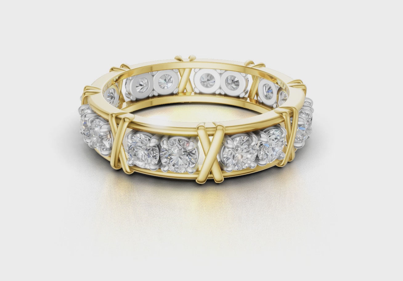 Vijay Deverakonda'S Ring | 16 Stone X Crown Ring | Yellow | Diamond (Certified)