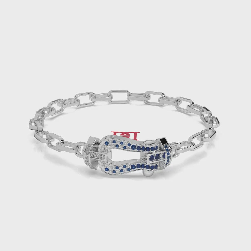 Sterling Silver Chain Bracelet: White Diamond Look Stones, Modern Luxury