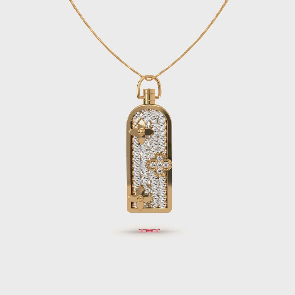 925 Sterling Silver Pendant: Modern Floral Design, High Polish