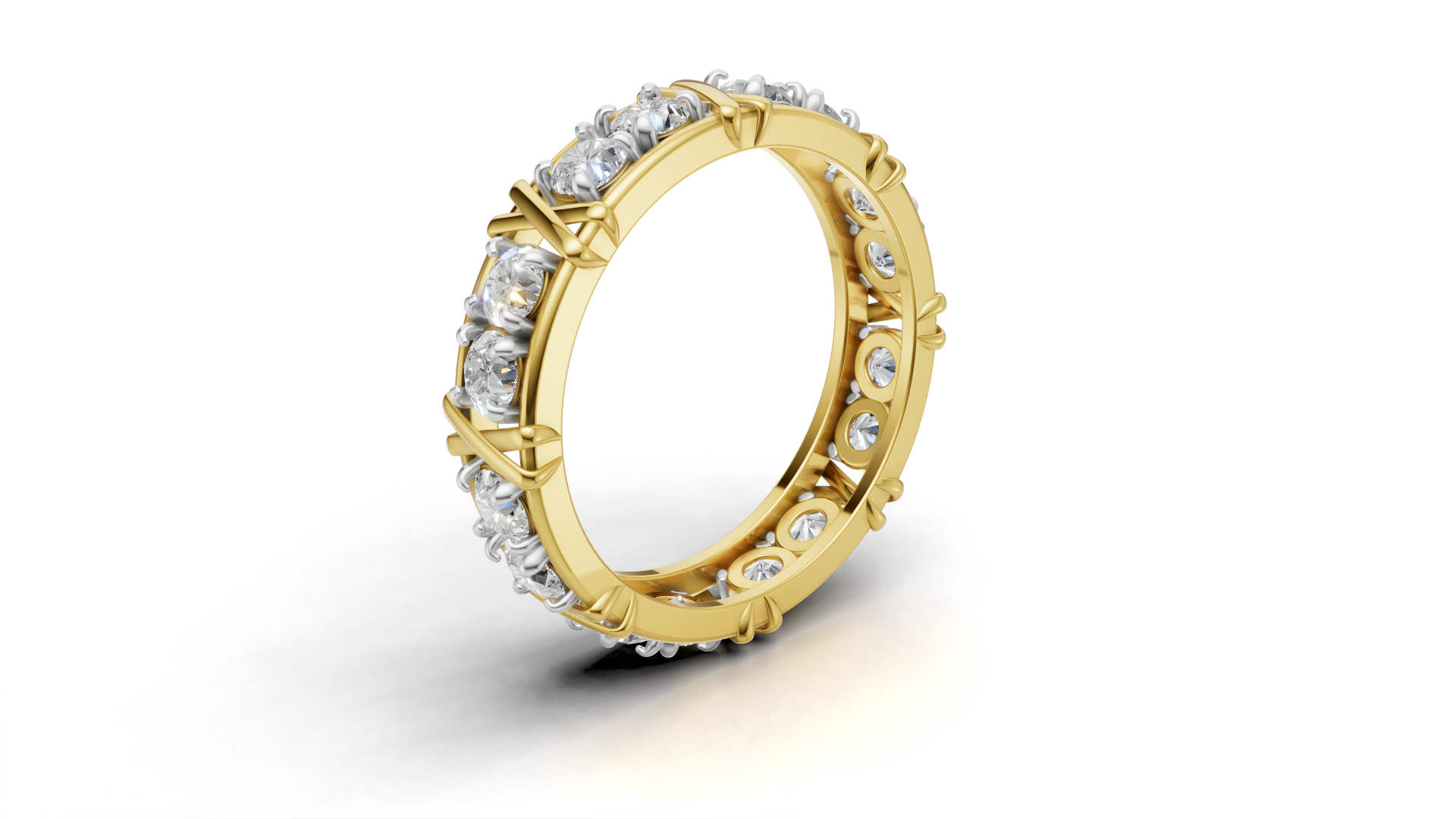 Vijay Deverakonda'S Ring | 16 Stone X Crown Ring | Yellow | Diamond (Certified)